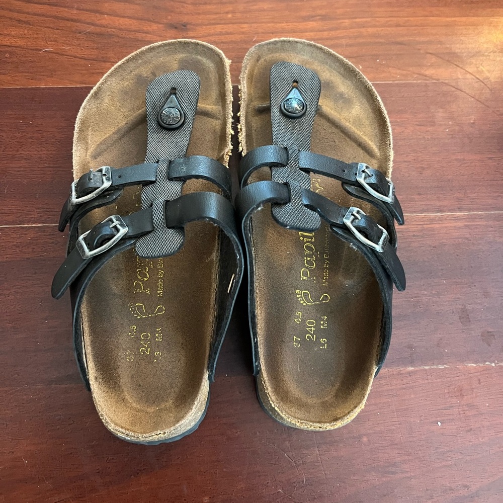 Birkenstock Papillio EU 37 Gizeh Black Sandal Double Strap